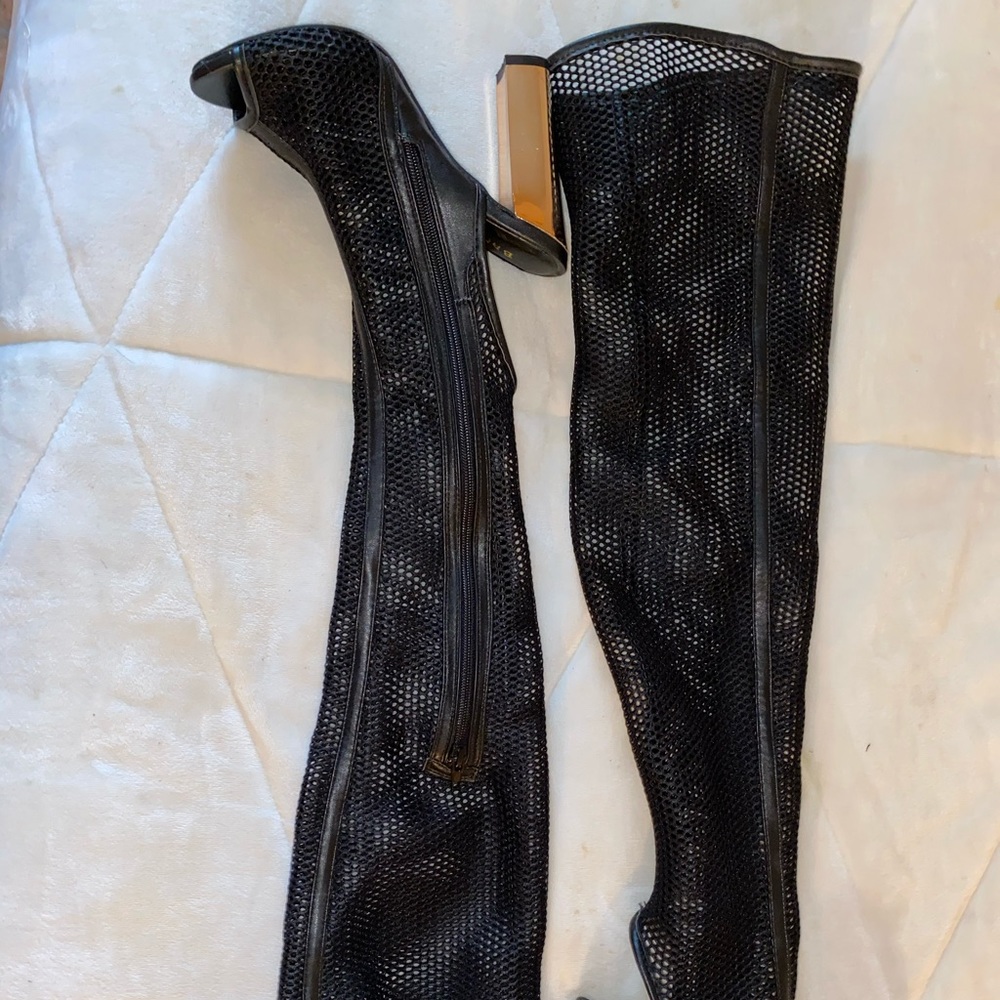 Thigh high boot, open toe